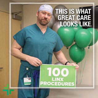 Dr. Jeremy Heffner, LMHS General Surgeon performs 100th Linx Procedure